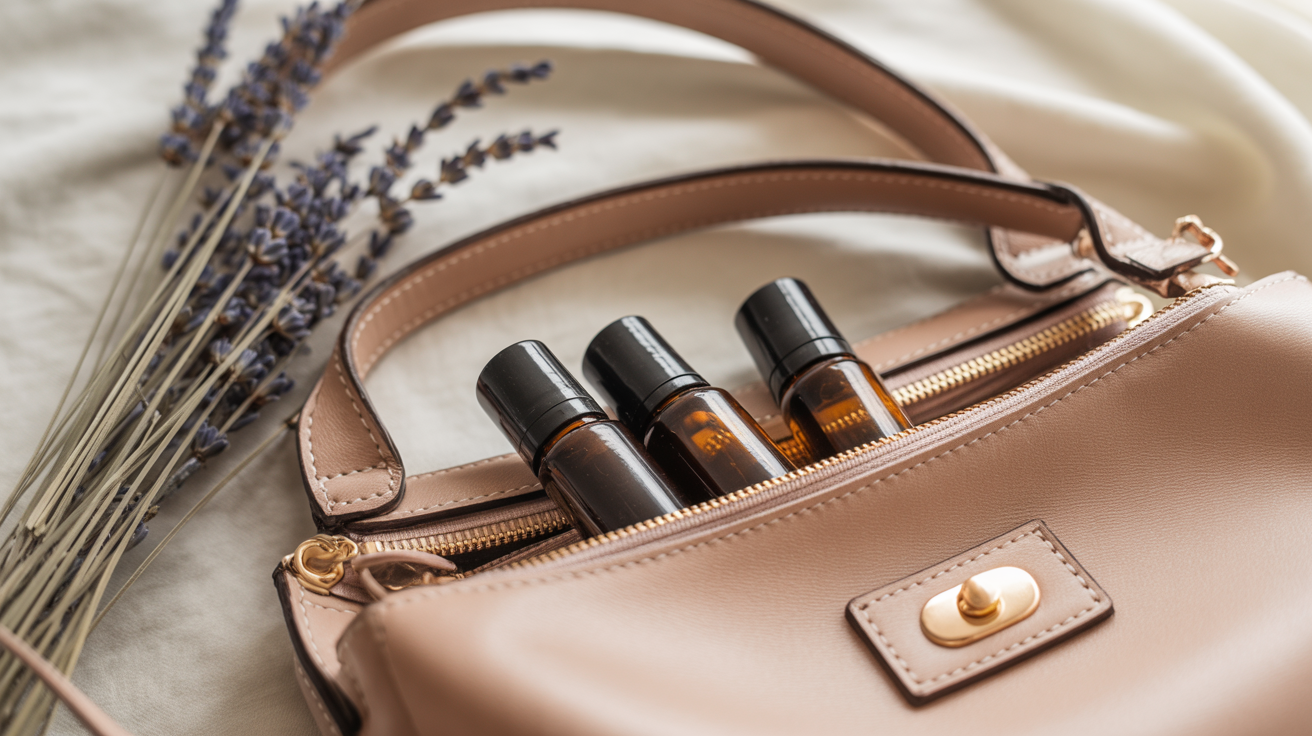 Roll-ons de aceites esenciales en bolso